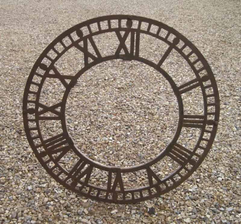 Antique Victorian Cast Iron Church Tower Clock Face