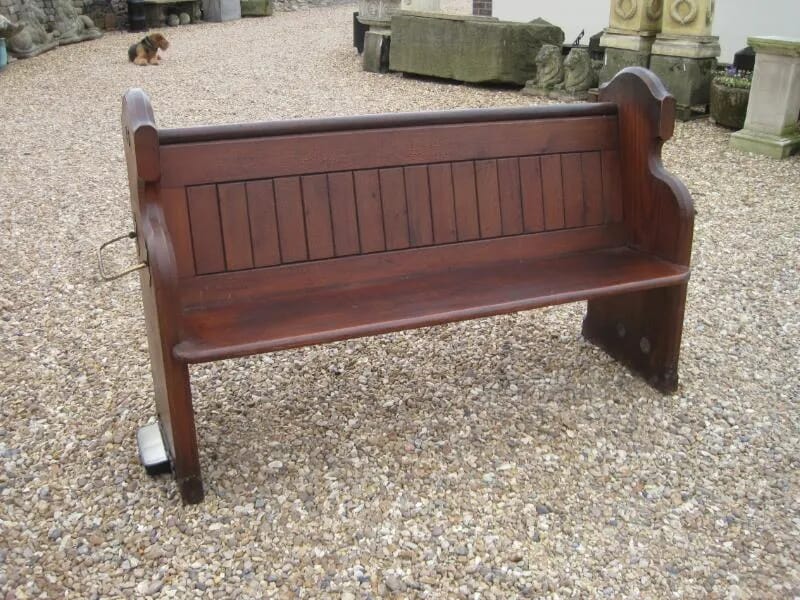 Antique Reclaimed Pitch Pine Victorian Church Pew - 4645E