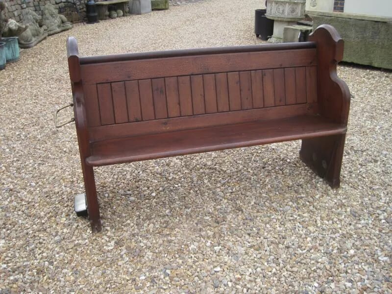 Antique Reclaimed Victorian Pine Church Pew 68" Long  - 4645F