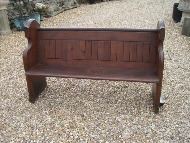 Reclaimed Antique Victorian Pine Church Pew - 4645G