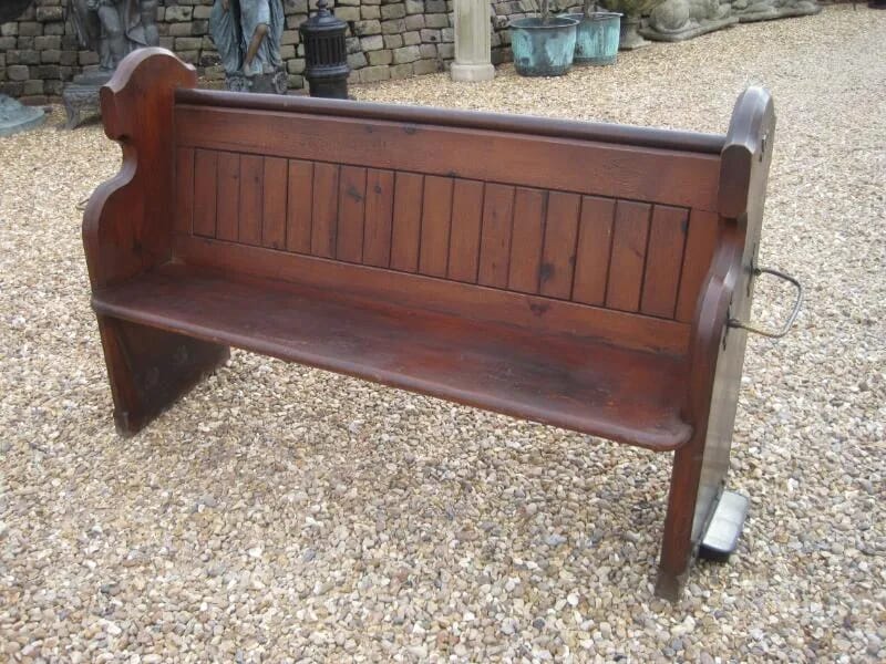 Antique Reclaimed Original Victorian Pine Church Pew - 4645J