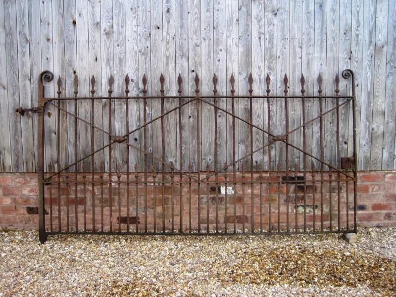 Antique Salvaged Wrought Iron Estate Gate - 5433