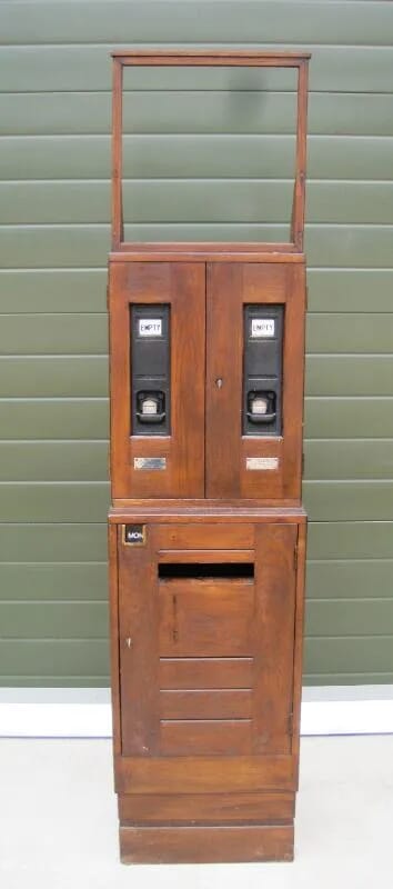 Antique Wooden Floor Mounted Post Box and Stamp Machine - 4882