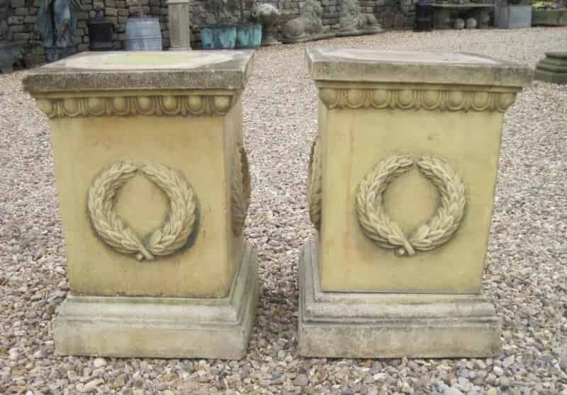 Pair of Stone Garden Plinths