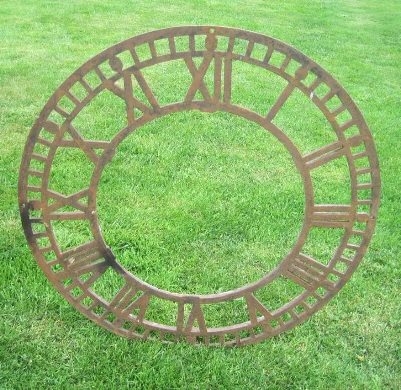Antique Victorian Church Tower Cast Iron Clock Face - 5515