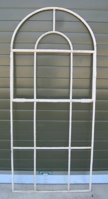 White Cast Iron Arched Window Frame - 5080D
