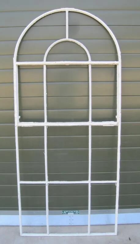 Reclaimed Original Cast Iron Arched Window Frame - 5080E