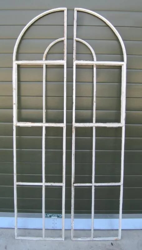 Pair of Cast Iron Arched Window Frames - 5080F