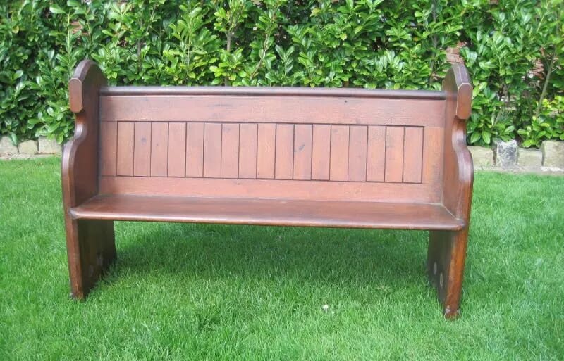 Antique Original Victorian Pine Church Pew - 4645K