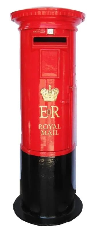 Original Red Cast Iron Pillar Box - 4807