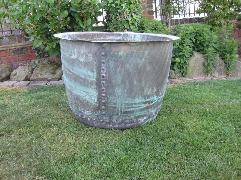 21 Inches Tall Victorian Antique Copper Garden Planter - 5555