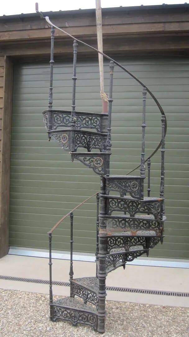 Excellent Antique Cast Iron Spiral Staircase - 5393