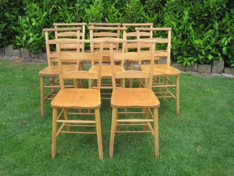 Set of 8 Church Chairs