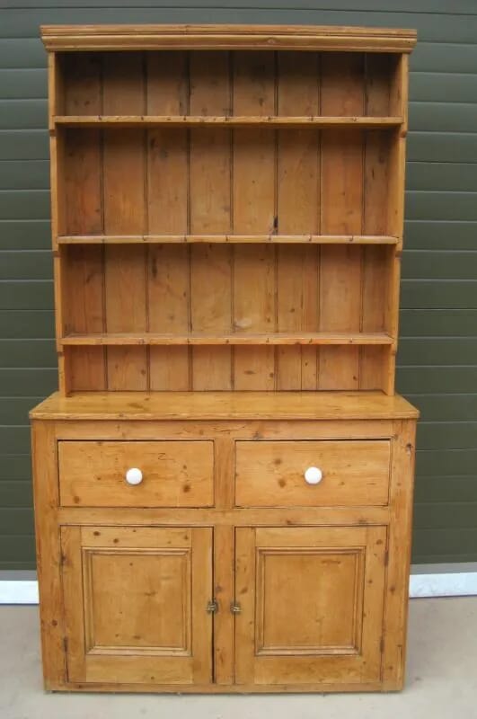 Antique Victorian Pine Dresser with Plate Rack - 4718