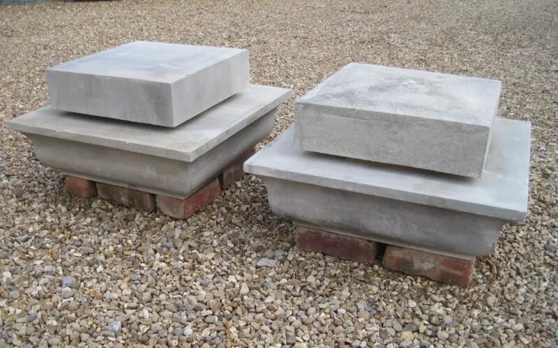 A pair of Limestone Hand Carved Gate Pier Finials - 5554