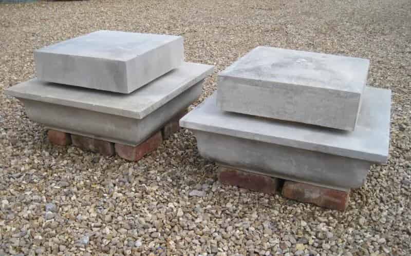 A pair of Limestone Hand Carved Gate Pier Finials