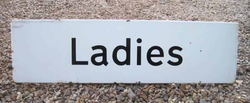 Antique Ladies Station Enamel Sign