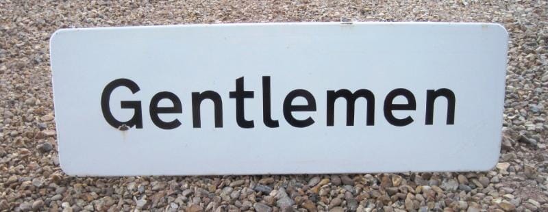 Antique Gentlemen Station Enamel Sign - 5359