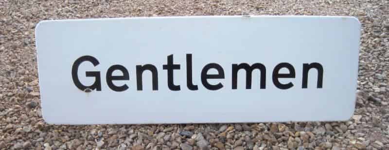 Antique Gentlemen Station Enamel Sign