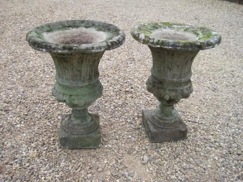 Pair of Reconstituted Stone Garden Planters - 5568