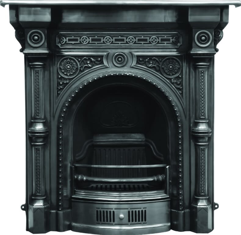 Tweed Victorian Full Polish Cast Iron Combination Fireplace - RX063