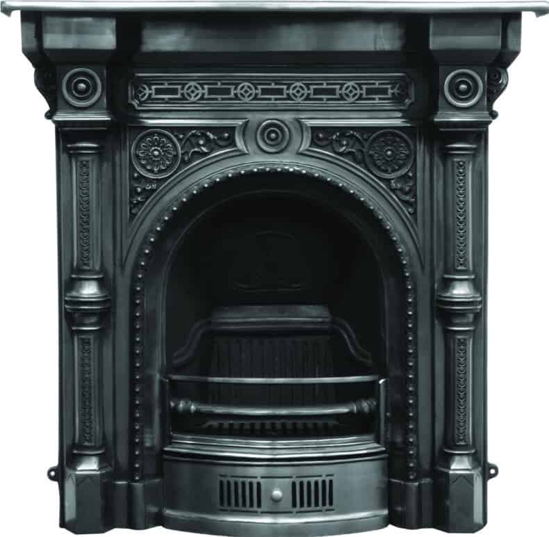 Tweed Victorian Full Polish Cast Iron Combination Fireplace
