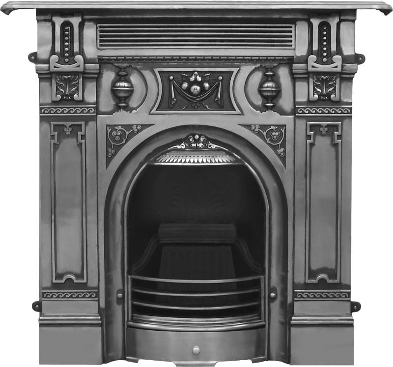 New Victorian Full Polish Cast Iron Combination Fireplace - RX135