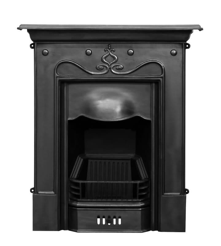 Tulip Black Finish Cast Iron Combination Fireplace - RX089