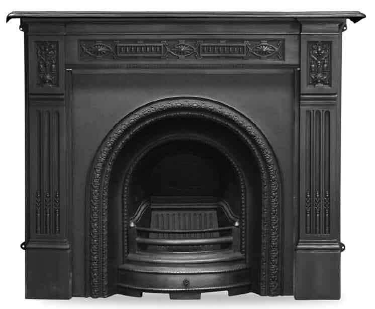 Scotia Black Finish Cast Iron Arched Fire Insert And Surround