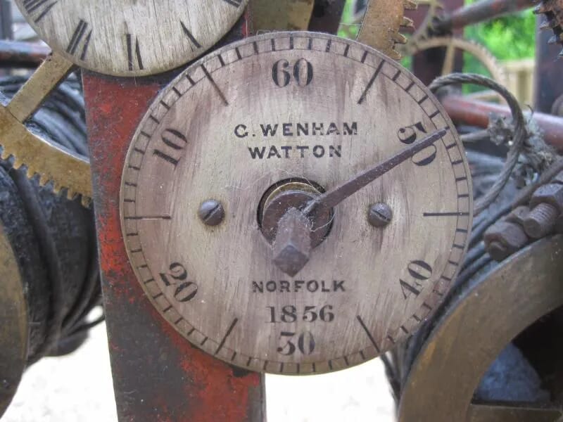 Antique Cast Iron Turret Clock Movement C Wenham Norfolk - 5566