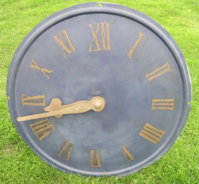 Antique Victorian Copper Clock Face with Hands  - 5571