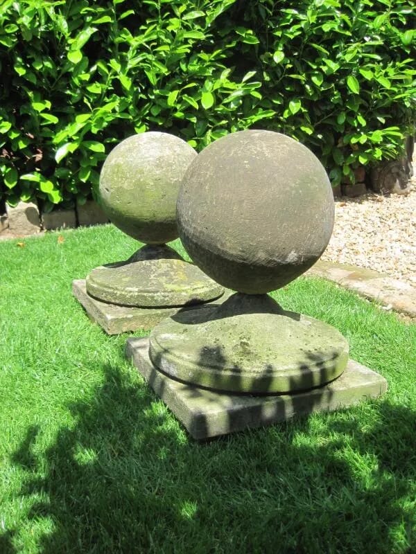 A pair of Antique Stone Gate Pier Finials - 5584