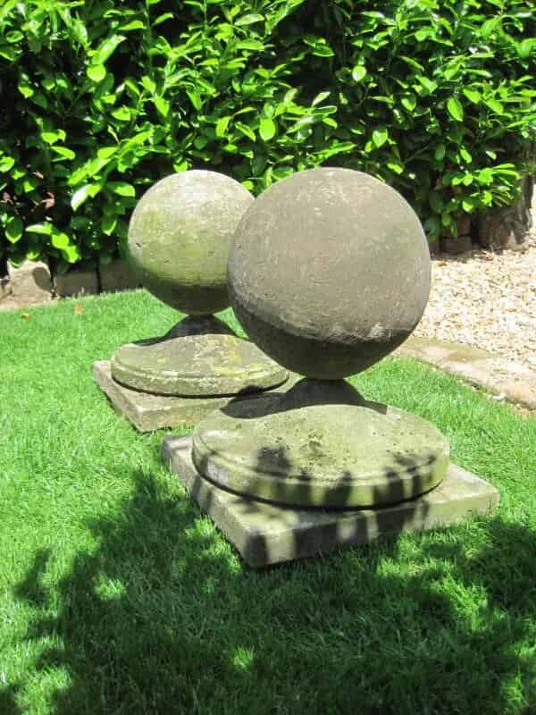 A pair of Antique Stone Gate Pier Finials