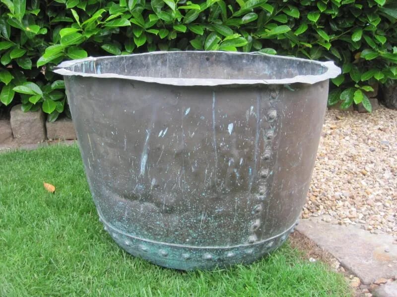 Antique Copper Outdoor Victorian Planter / Pot - 5579