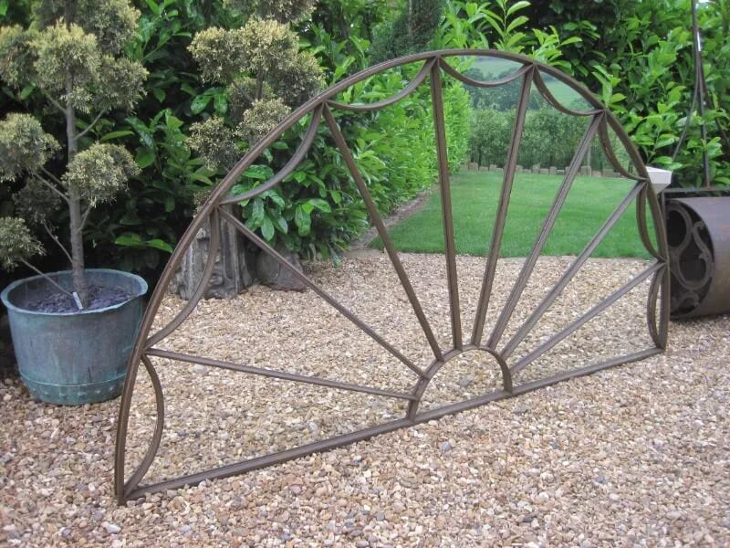 Antique Victorian Cast Iron Arched Window Frame Mirror - 5586