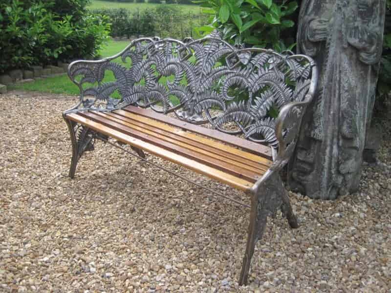 Antique Coalbrookdale Fern and Blackberry Garden Bench
