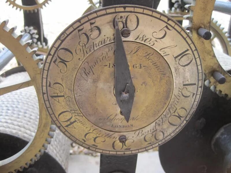 Antique Cast Iron Turret Clock Movement Circa 1750 - 5595