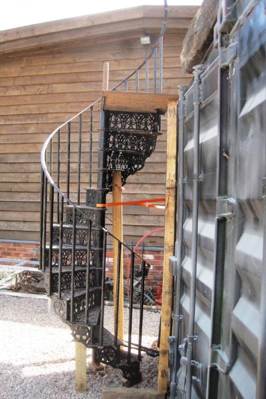 Antique Cast Iron Gothic Spiral Staircase - 5544