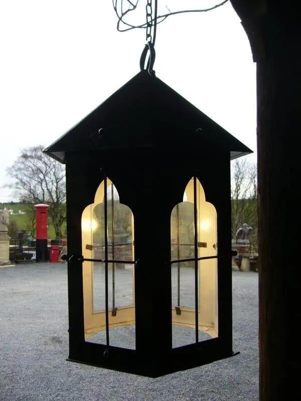 Antique Gothic Clear Glass Lantern Circa 1930s - 1787