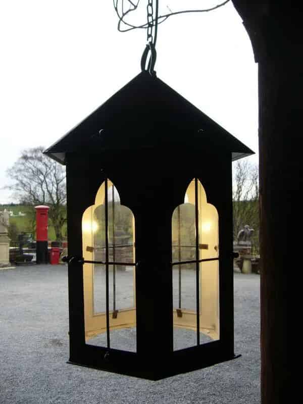 Antique Gothic Clear Glass Lantern Circa 1930s