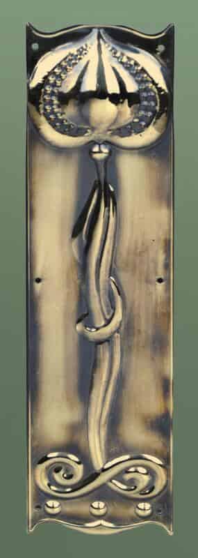 Antique Brass Art Nouveau Door Finger Plate