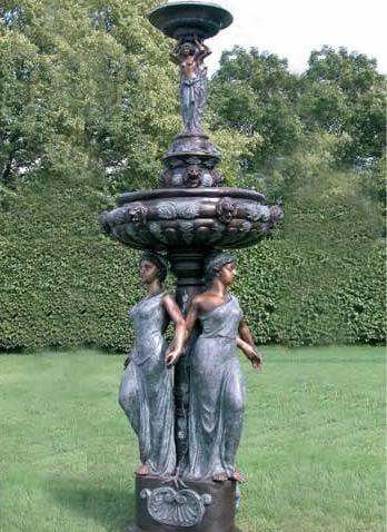 Large 3 Maidens Bronze Fountain - 3864