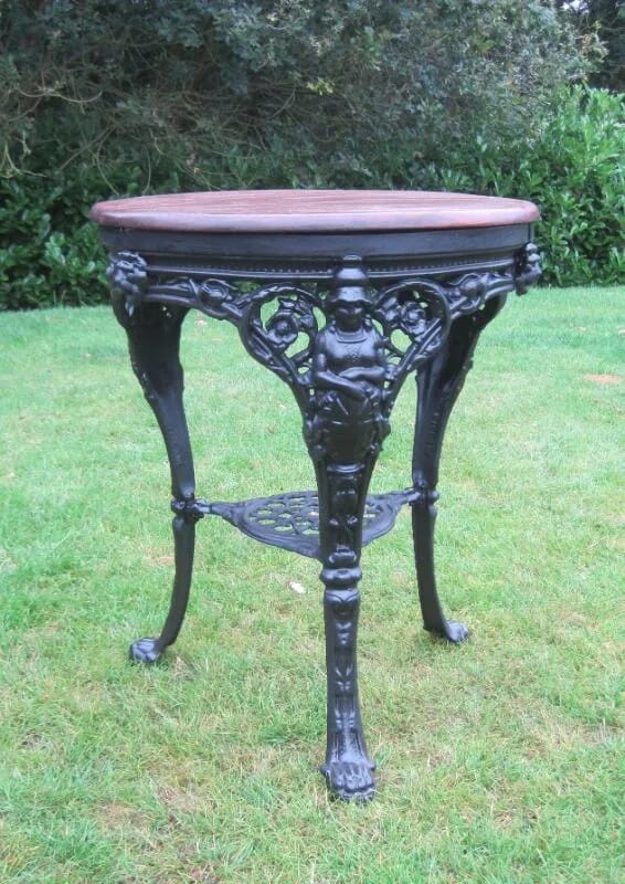 Antique Salvaged Cast Iron Garden Round Table - 4198