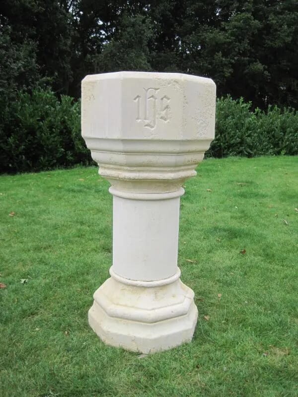Original Victorian Limestone Font - Planter - 5642b