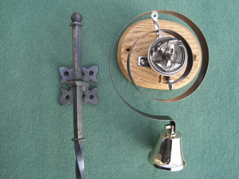 Lichfield Black Butlers Bell Pull & Nickel Bell with Lady - bplibbpinnl