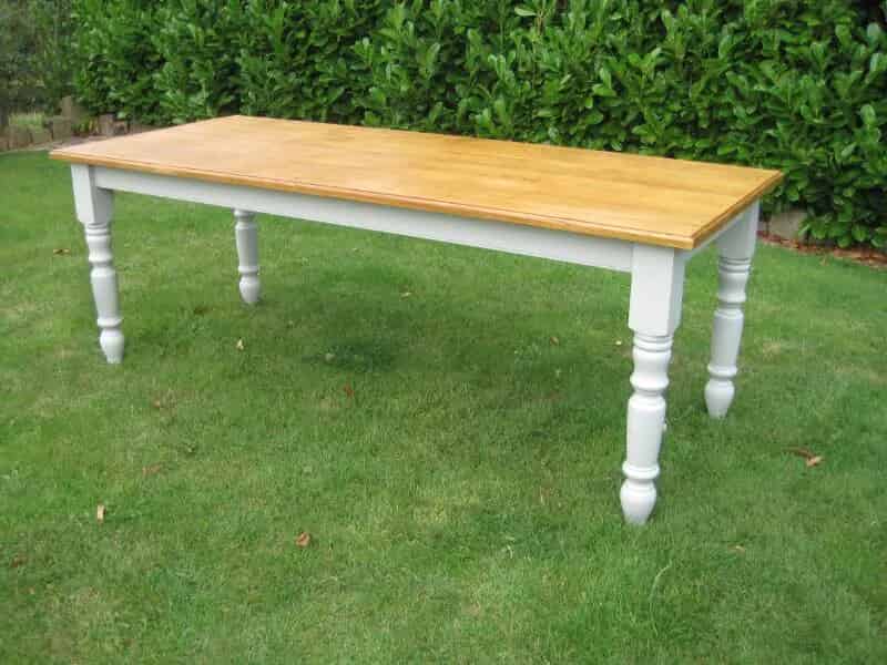 Reclaimed Pine Farmhouse Table with painted base