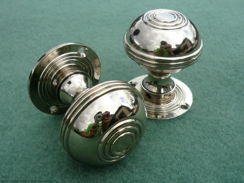 Pair of Large Bloxwich Nickel Door Knobs  - dblo2n