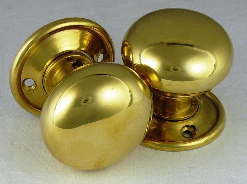 Pair of Brass Cottage Door Knobs  - dcob
