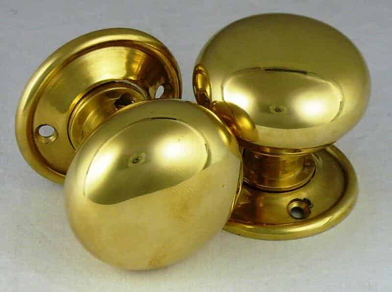 Pair of Solid Brass Small Cottage Door Knobs