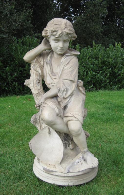 Antique Statuary White Marble Figure - 5675